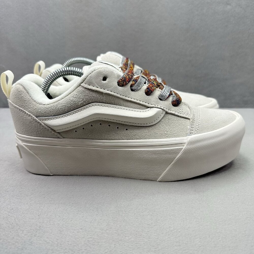 Vans Knu Skool Stack Women’s Size 7 White Platform Chunky Casual Sneakers NEW